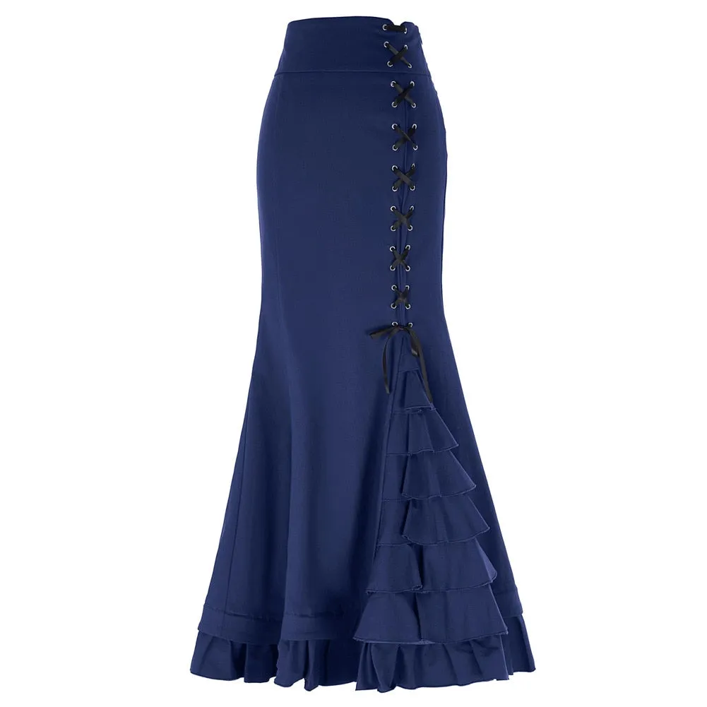 Victorian Style Ruffled Fishtail Mermaid Skirt