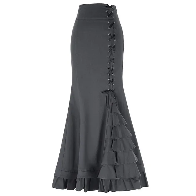 Victorian Style Ruffled Fishtail Mermaid Skirt