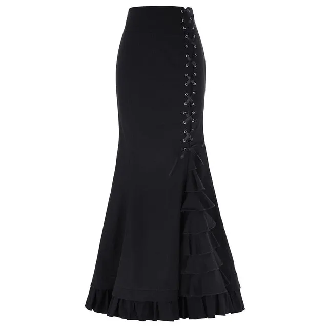 Victorian Style Ruffled Fishtail Mermaid Skirt