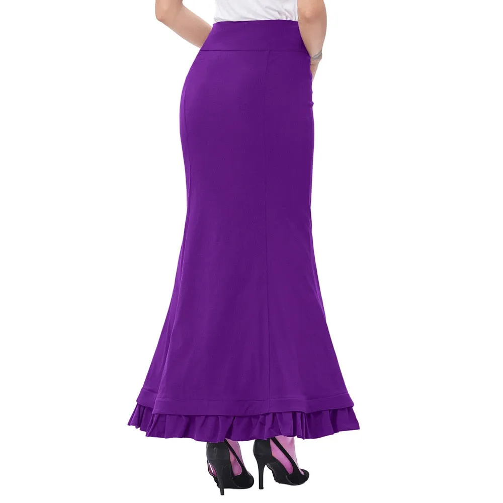 Victorian Style Ruffled Fishtail Mermaid Skirt