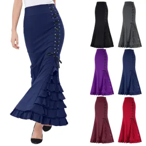 Victorian Style Ruffled Fishtail Mermaid Skirt