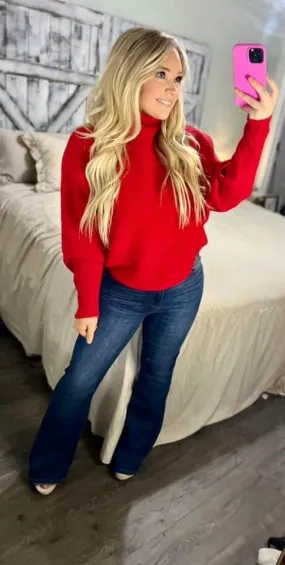 Viscose Dolman Sleeve Turtleneck Sweater