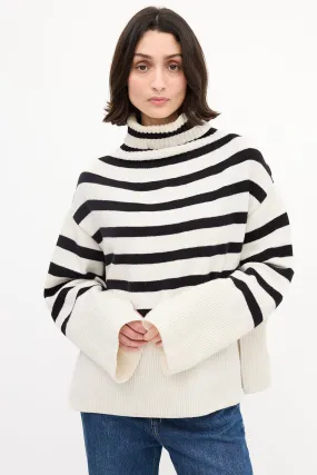 White & Black Striped Oliver Sweater