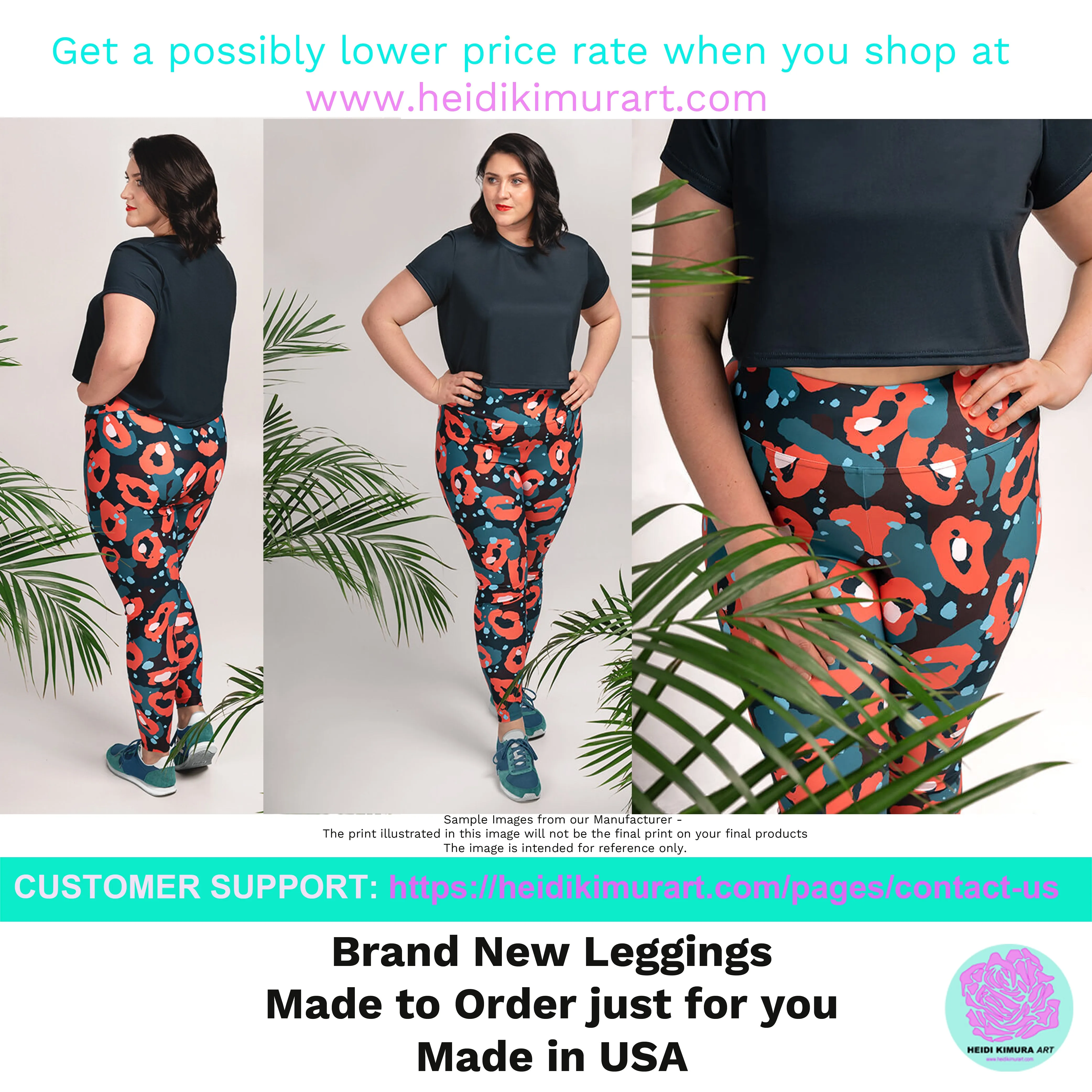 White Orange Green Camo Tights, Military Print Women's Tights Plus Size Leggings - Made in USA/MX/EU