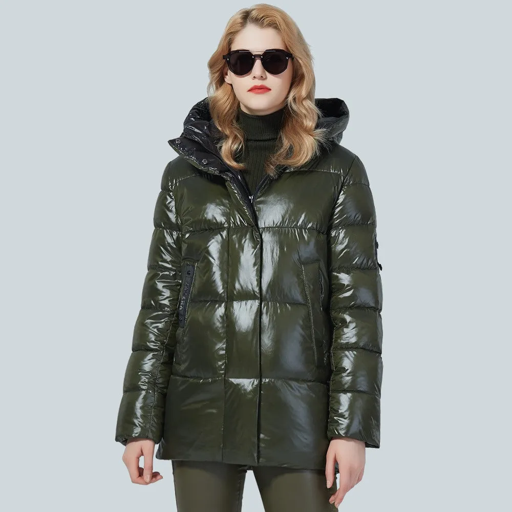 Women's Winter Hooded Short Parka Jacket