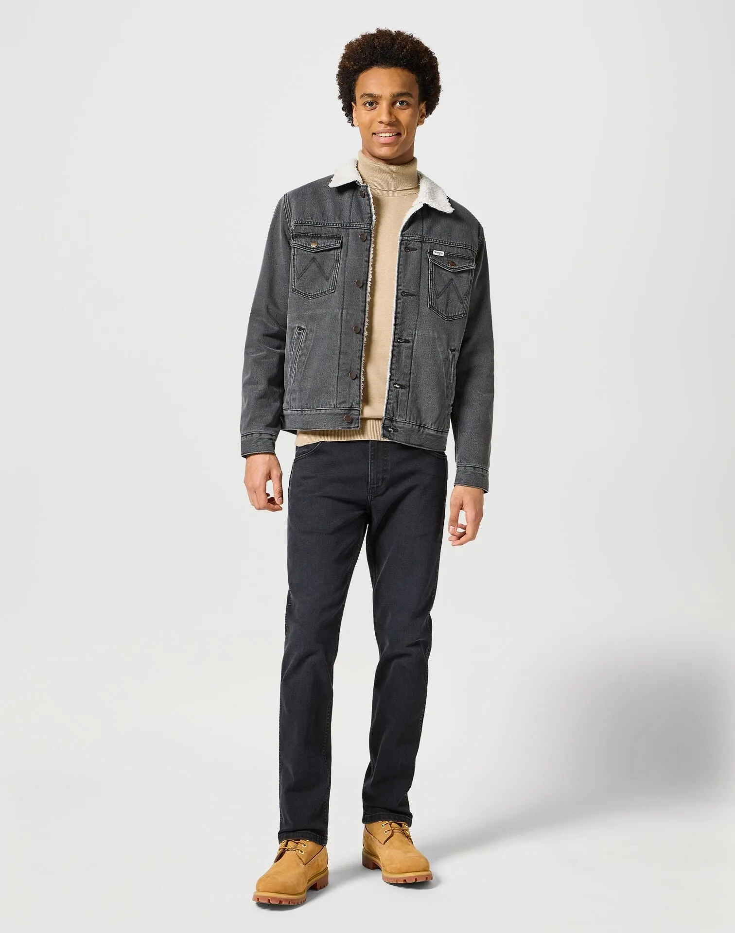 Wrangler Men's Turtle Neck  Sweatshirt In Chinchilla
