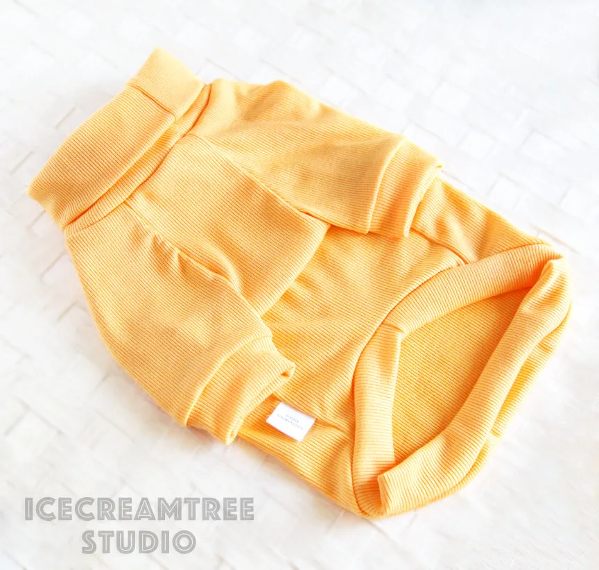 Yellow Corduroy Turtleneck Top - Pet Clothing