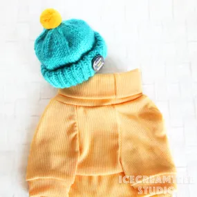 Yellow Corduroy Turtleneck Top - Pet Clothing